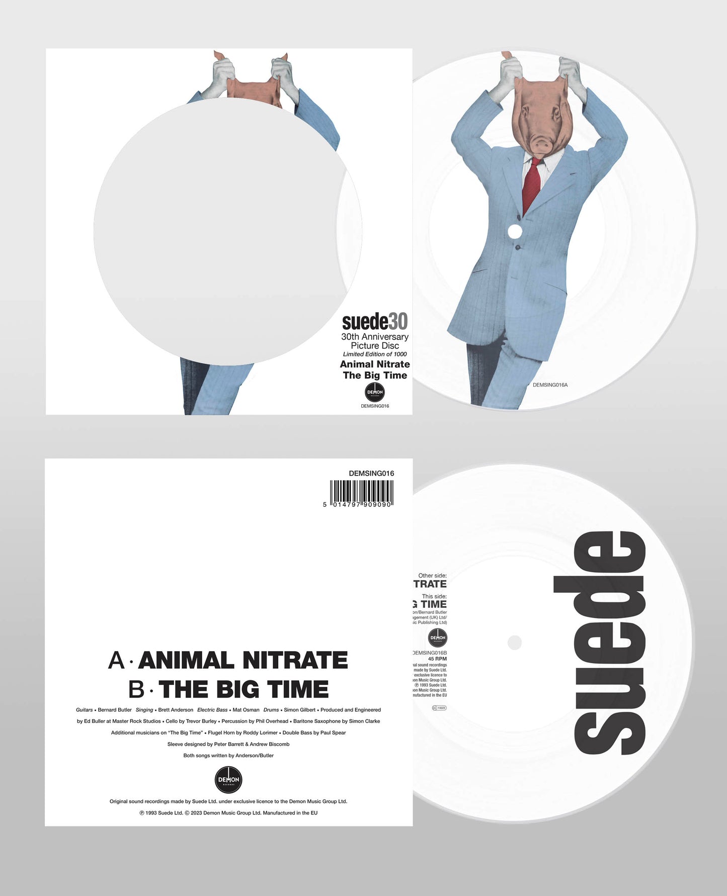 Suede / Animal Nitrate 30th anniversary seven-inch picture disc