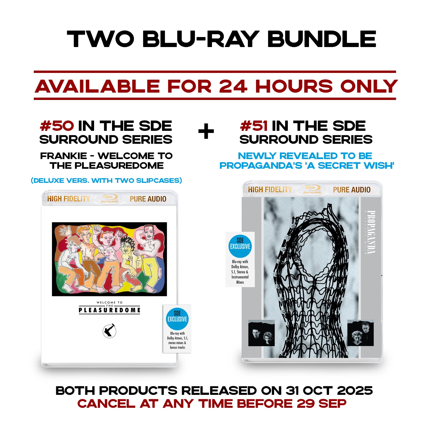 BUNDLE: #50 & #51 in the SDE Surround Series: Frankie's Welcome to the Pleasuredome and the next Yet To Be Announced Secret blu-ray audio