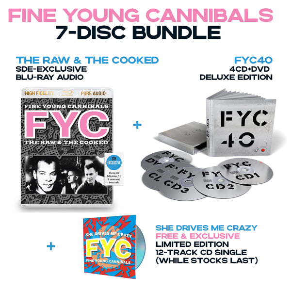 BUNDLE: Fine Young Cannibals / The Raw & The Cooked blu-ray + FYC40 4CD+DVD deluxe + She Drives Me Crazy CD single