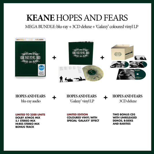 Keane / Hopes and Fears MEGA BUNDLE: blu-ray + Galaxy vinyl LP + 3CD deluxe