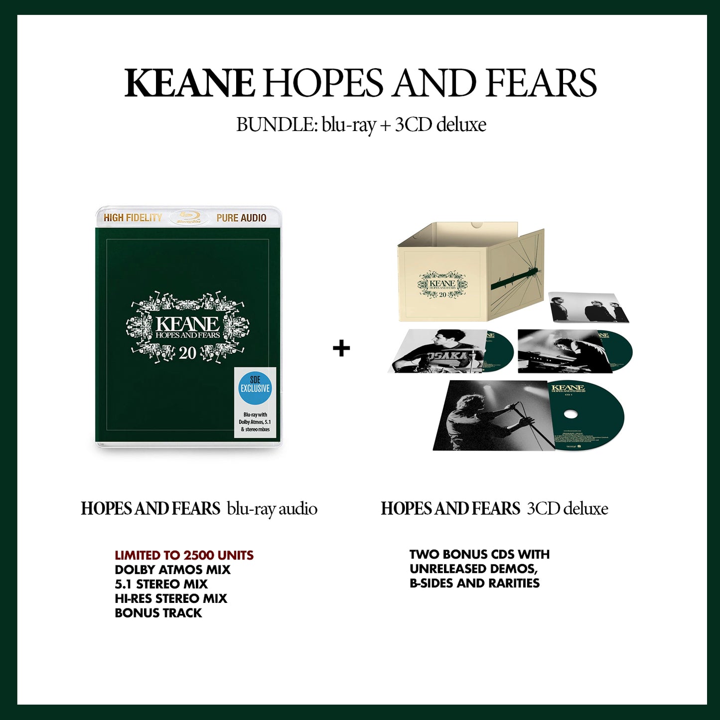 Keane / Hopes and Fears BUNDLE: blu-ray + 3CD deluxe
