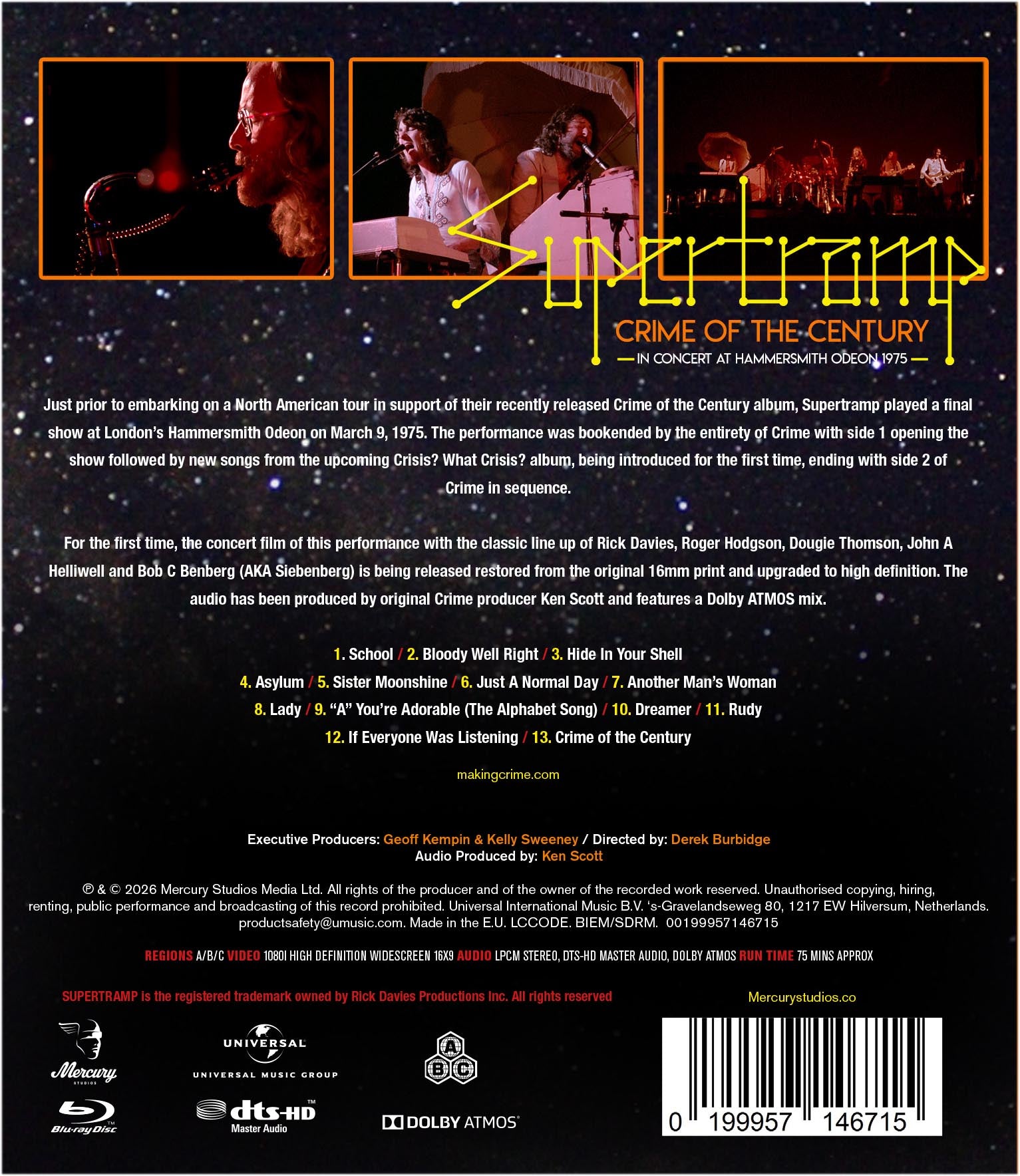 Supertramp / Crime of the Century in Concert at Hammersmith Odeon 1975
