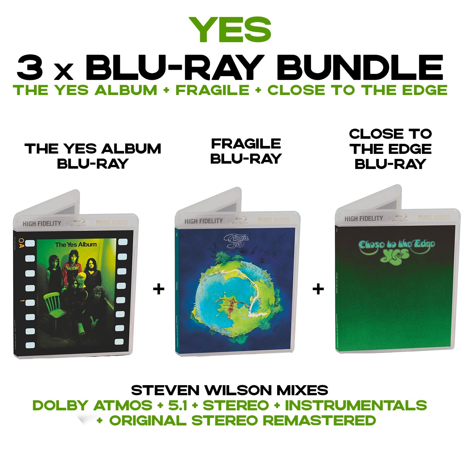 YES / 3 x blu-ray BUNDLE: The Yes Album, Fragile & Close to the Edge