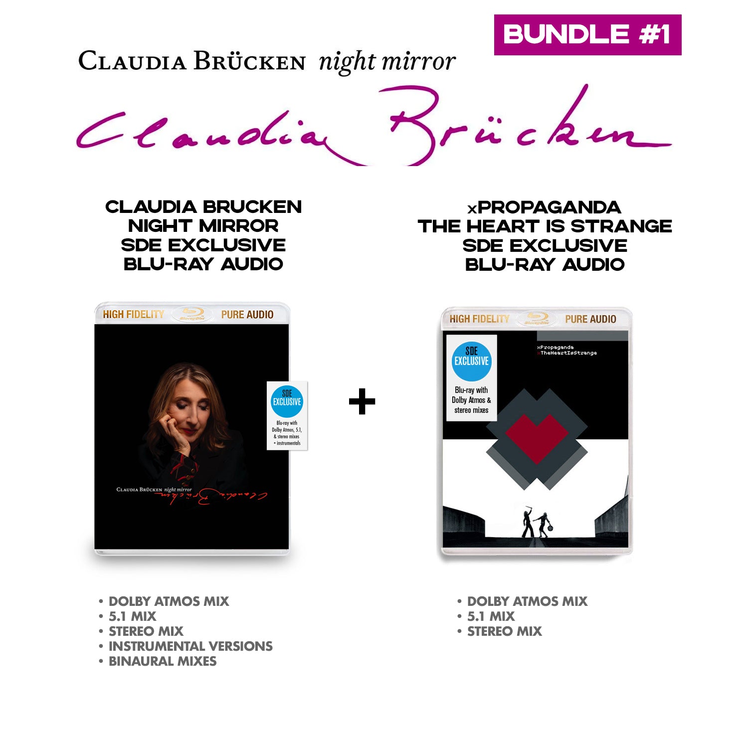 Claudia Brücken / Night Mirror SDE exclusive blu-ray audio + xPropaganda's The Heart Is Strange SDE exclusive blu-ray audio