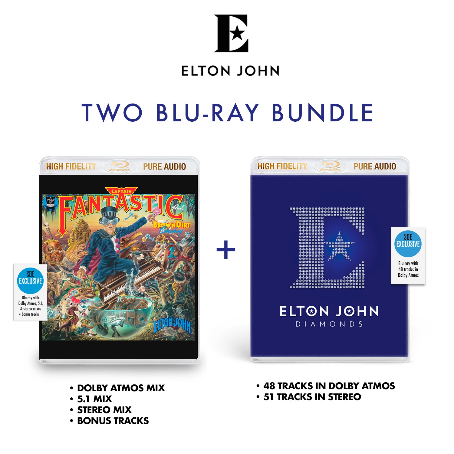 BUNDLE: Elton John / Captain Fantastic and the Brown Dirt Cowboy + Diamonds 2 x SDE blu-ray