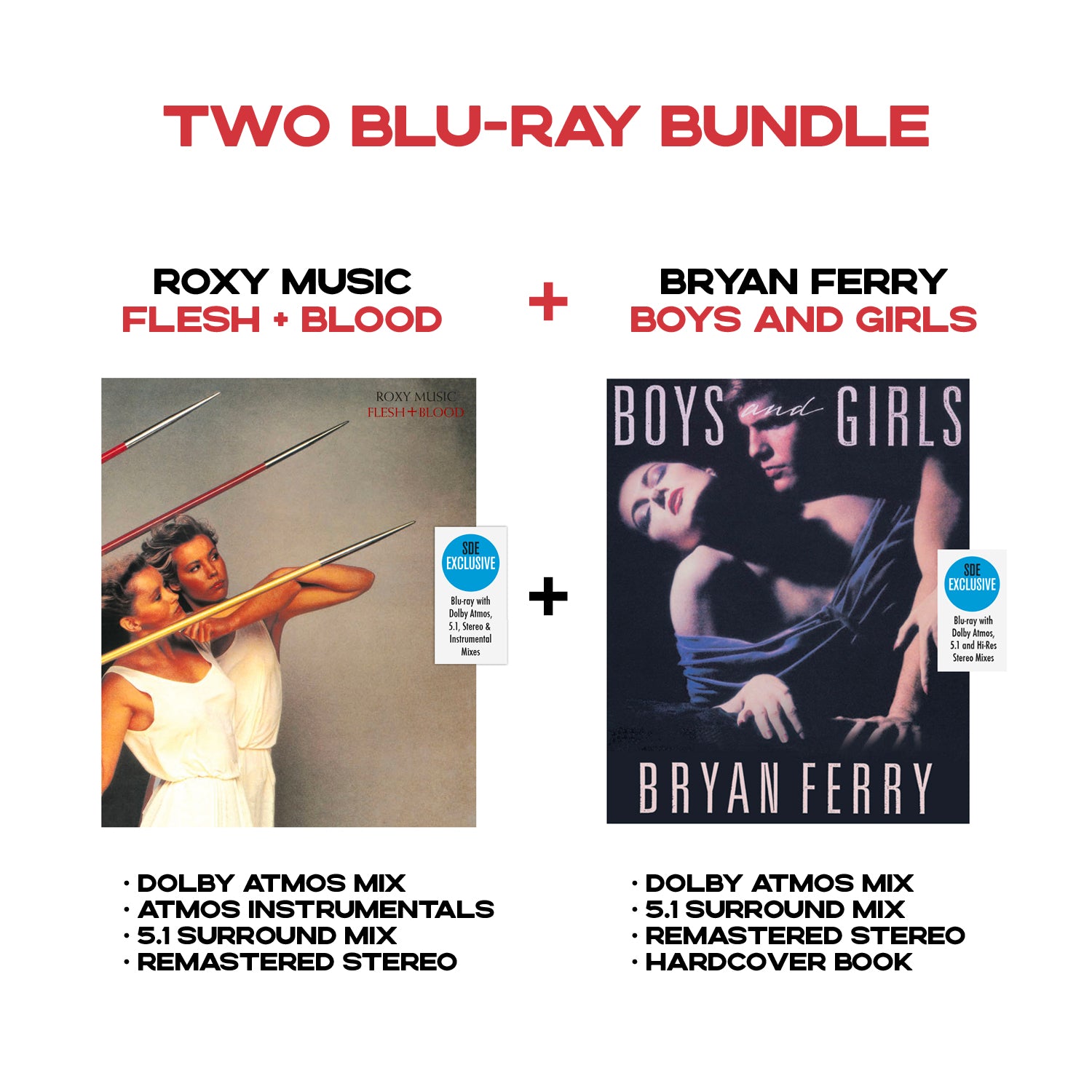 Roxy Music and Bryan Ferry / Flesh + Blood and Boys and Girls blu-ray BUNDLE