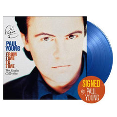DAMAGED SLEEVES: Paul Young / From Time to Time: The Singles Collection 2LP blue vinyl SIGNED by Paul Young