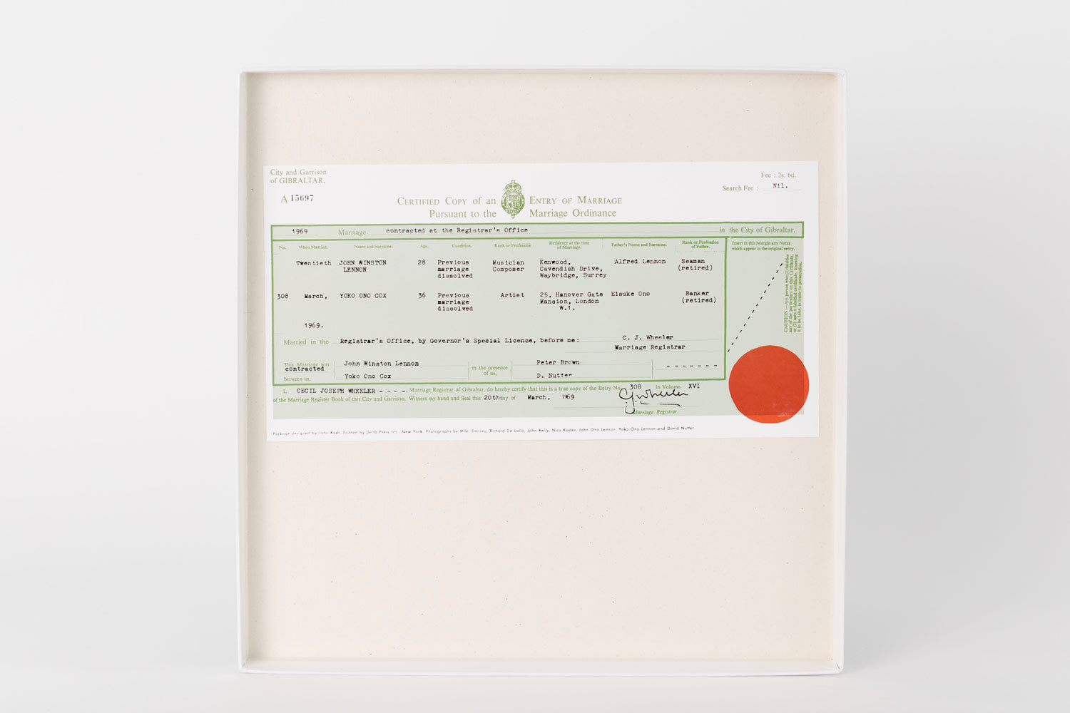 John Lennon & Yoko Ono / Unfinished Music No. 3: Wedding Album / 50th anniversary WHITE vinyl limited edition