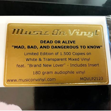 Dead or Alive / Mad, Bad and Dangerous to Know / Limited white vinyl