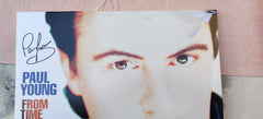 DAMAGED SLEEVES: Paul Young / From Time to Time: The Singles Collection 2LP blue vinyl SIGNED by Paul Young